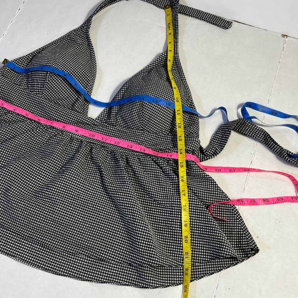 J. Crew Navy and White Gingham Halter Peplum Bikini - Picture 11 of 15